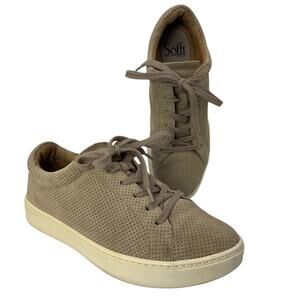 Sofft Somers III Taupe Perforated Leather Sneakers 6M